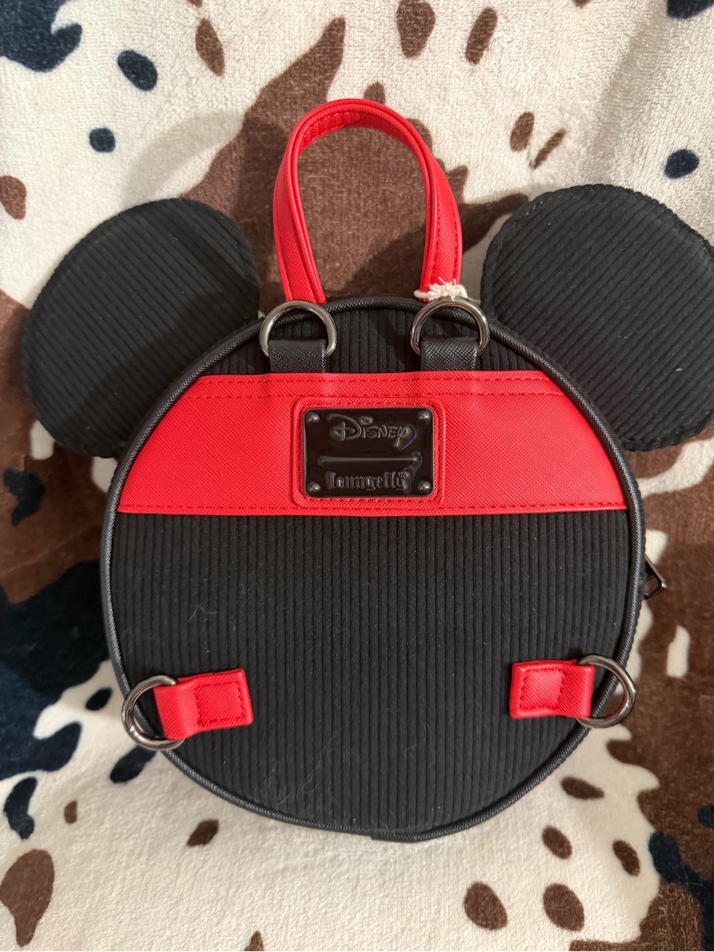 Loungefly Black and Red Minnie Ear Crossbody Bag